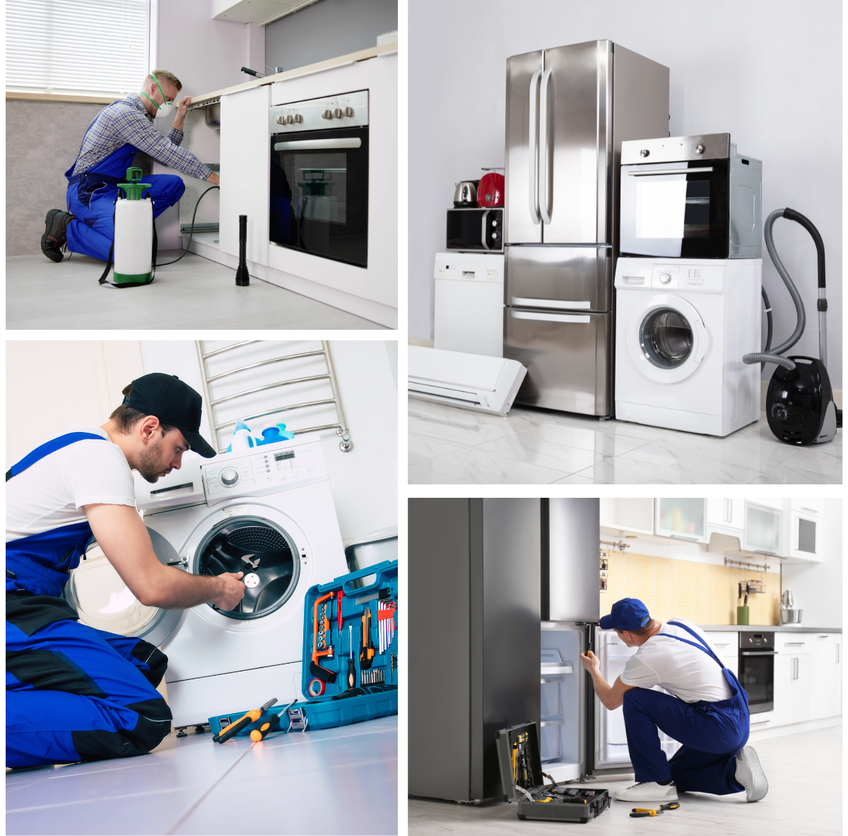 Technicians rpairing and servicing electrical appliances